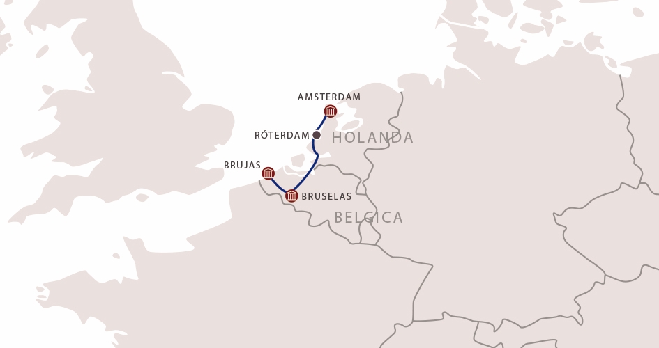 Itinerarios fluviales en crucero por canales de Holanda y Bélgica